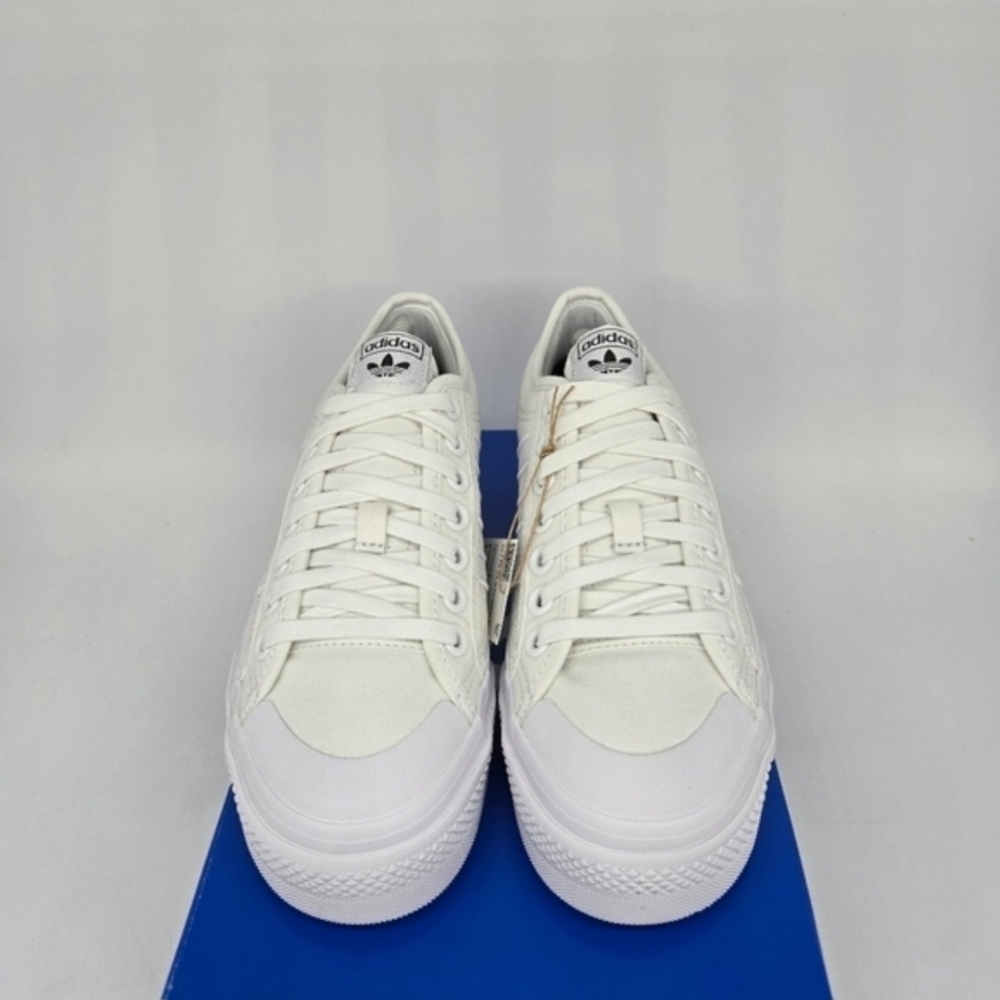 New adidas Nizza Platform Triple White Women's Shoes Size 9.5 - Picture 2 of 8